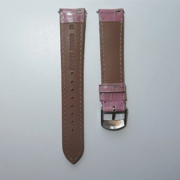 18mm Croc Embossed Mauve Pink Leather Watch Strap Replacement Band - Picture 8 of 12